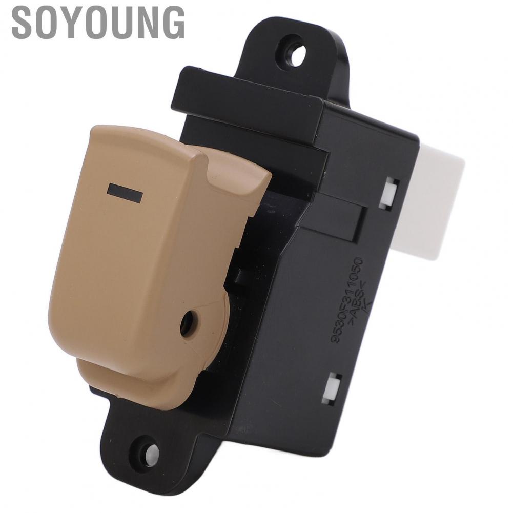 Soyoung Door Power Window Switch Rear Easy Install Fashionable Appearance Beige for Vehicle