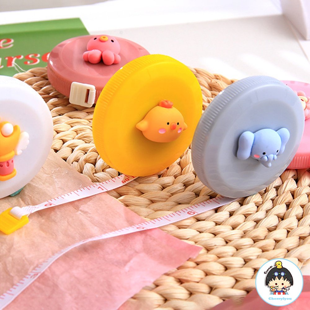 Thước Dây Mini Đo Chiều Cao Đa Năng 3D Họa Tiết Động Vật Hoạt Hình Dễ Thương Độ Chính Xác Cao Di Động Tiện Dụng Cho Thợ May /