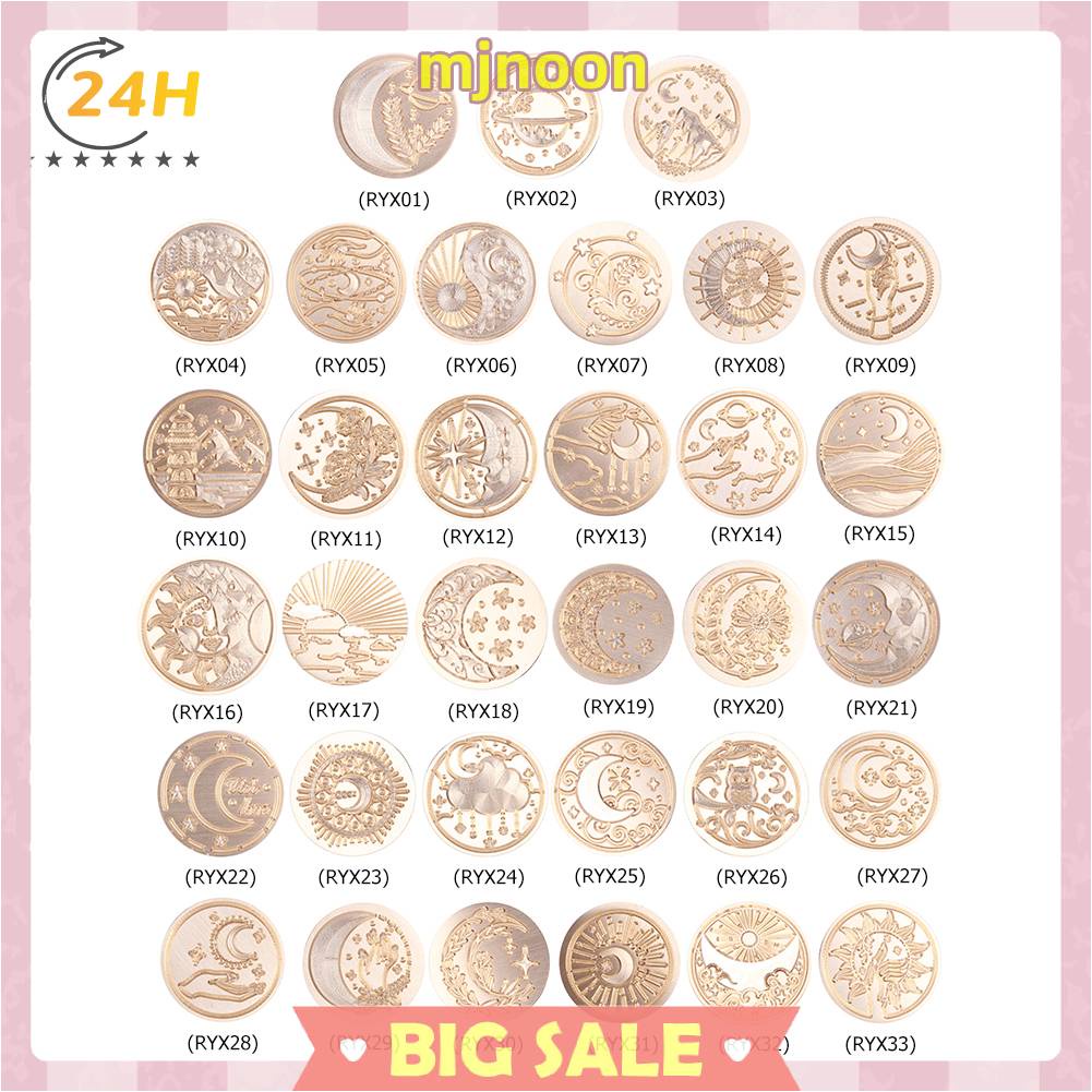 Con Dấu Sáp Tròn In Hình Mặt Trời Mặt Trăng Ngôi Sao Trang Trí Đám Cưới