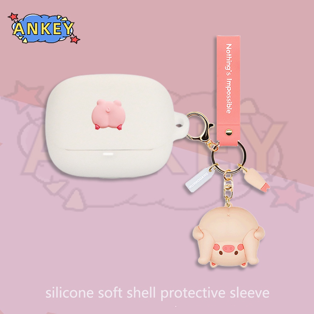 For Baseus Bowie M2s M2 M2+ E9 W3 W11 Case Pink Pig Earphone Silicone Case Earbuds Soft Protective Headphone Cover Headset Skin