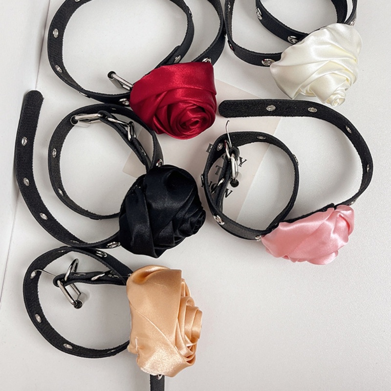 Vòng Cổ Choker Bằng Vải Hoa Trà Phong Cách Gothic Thanh Lịch Tùy Chỉnh Thời Trang Cho Nữ Y2K