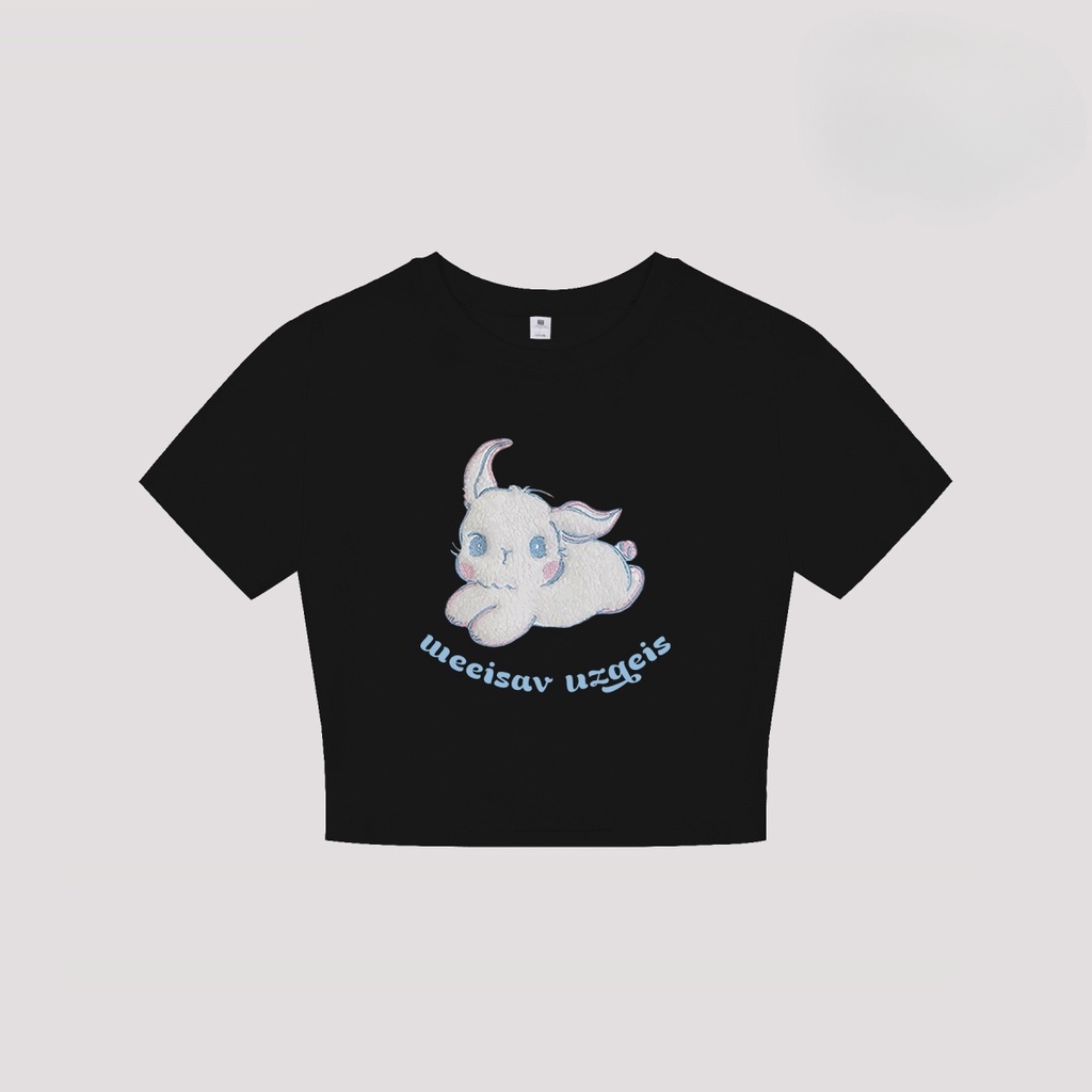 Áo Baby Tee Thun Croptop Nữ Tay Ngắn Dáng Ôm Màu Trắng Phong Cách Desire Mới Mùa Hè Dễ Phối