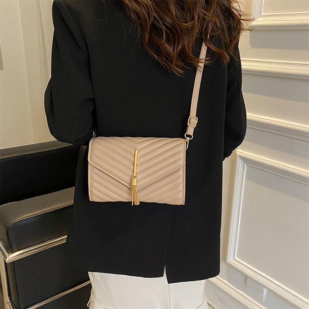 ORIENTLII Túi Đeo Chéo Da PU Màu Trơn Thêu Họa Tiết Xinh Xắn Thời Trang Cho Nữ