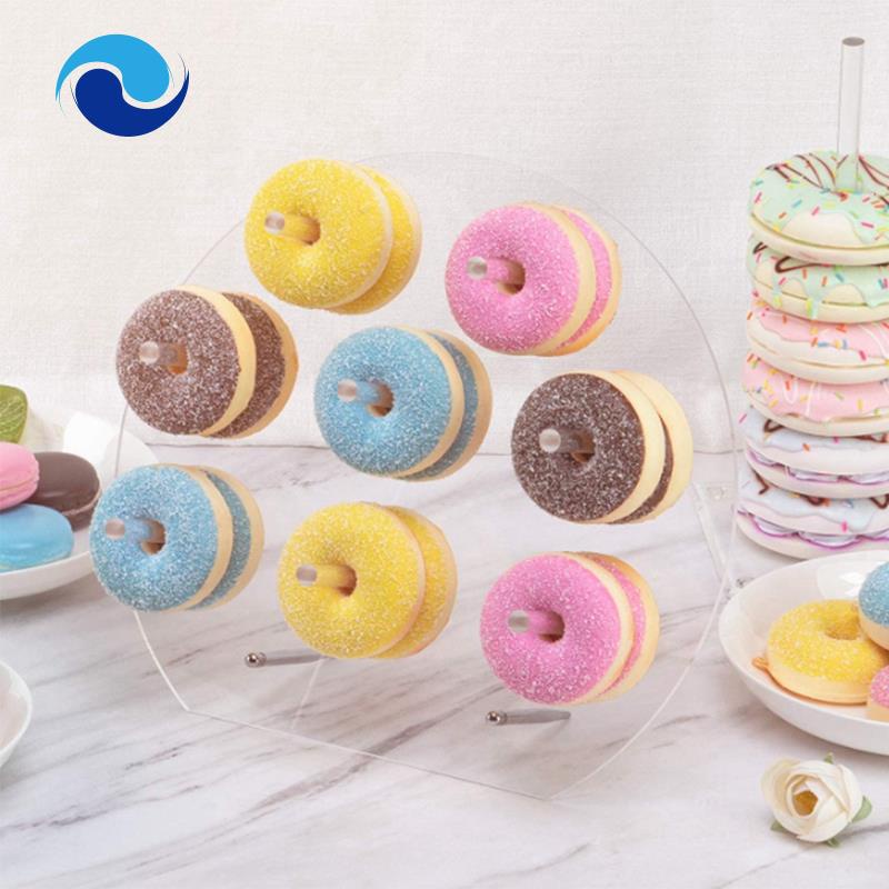 Bộ 2 Giá Đỡ Trưng Bày Bánh Donut Bằng Acrylic Trang Trí Tiệc Cưới / Tiệc Tùng / Nhà Tắm