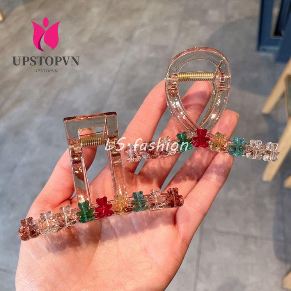 UPSTOPVN Kẹp Tóc Hình Gấu Đính Đá Pha Lê Xinh Xắn Dành Cho Nữ