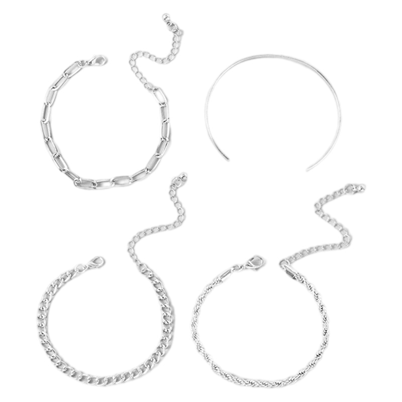 Ygt Set 4 Vòng Tay Dây Xích Nhiều Lớp Dày Dặn Cho Nữ