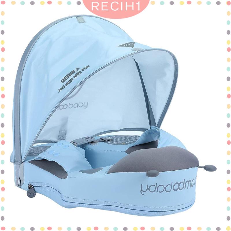 Phao Bơi Màu Trơn Mềm Mại Có Mái Hiên Cho Bé Trai