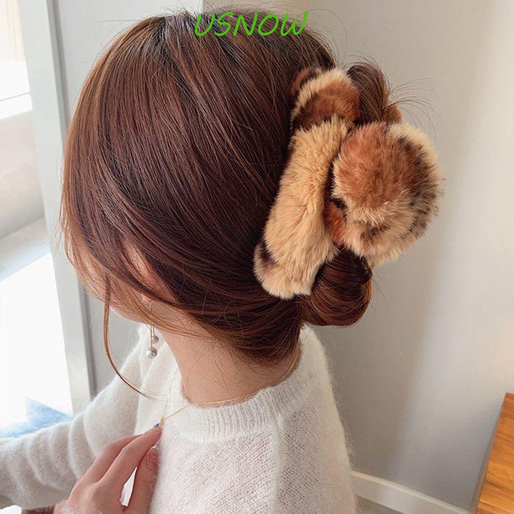 USNOW Kẹp Tóc Càng Cua Màu Sắc Tinh Khiết Phong Cách Cổ Điển Thời Trang Thu Đông Cho Nữ