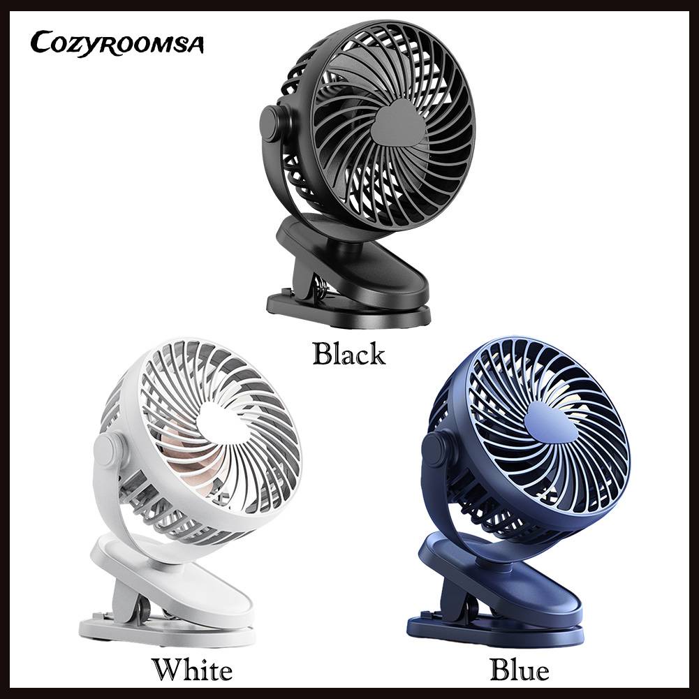 Quạt Điện Để Bàn Dạng Kẹp 3 Tốc Độ Yên Tĩnh 1200mAh Có Cổng Sạc USB Cho Học Sinh