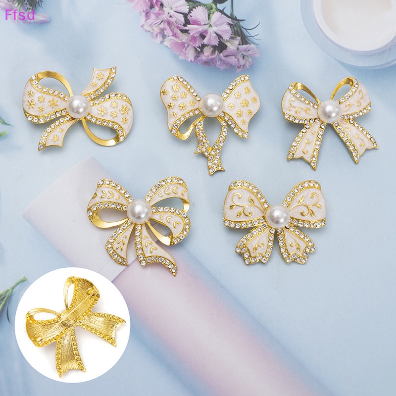 {Ffsd} Ghim Cài Áo Hình Nơ Đính Đá Ngọc Trai Giả Thời Trang Chống Ánh Sáng Dành Cho Nữ