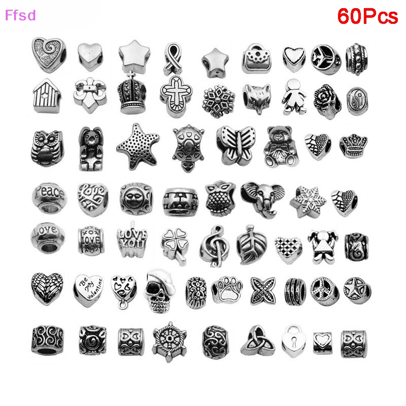 {Ffsd} Set 60 Hạt Xỏ Bali Ch Làm Trang Sức Thủ Công Phong Cách Cổ Điển Bán Chạy