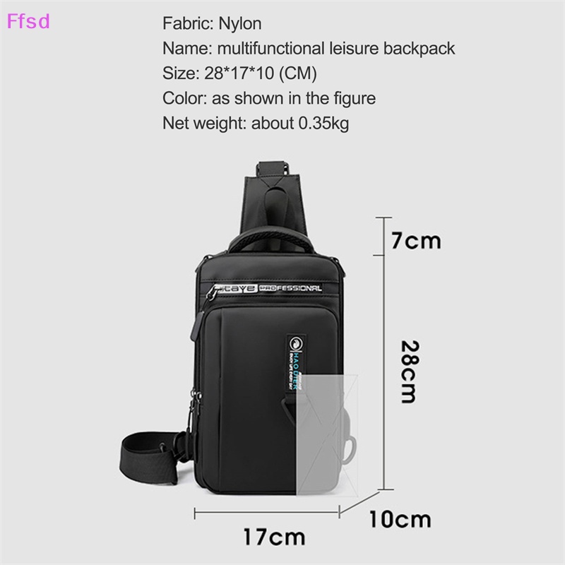 Túi Đeo Chéo nylon Có Cổng Sạc usb Cho Nam