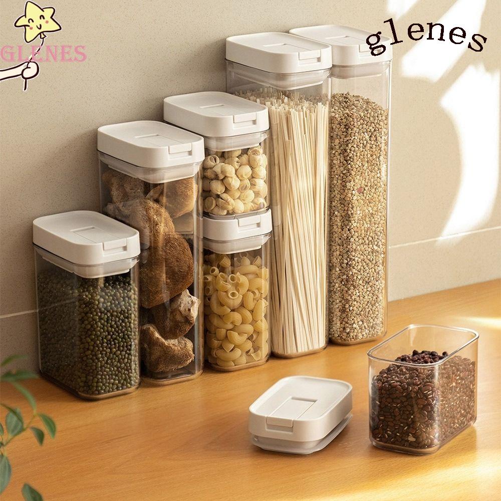 GLENES 1 Hũ Đựng Thức Ăn Kín Khí Chống Ẩm / Thấm Nước Có Nắp Đậy Tiện Dụng Cho Nhà Bếp