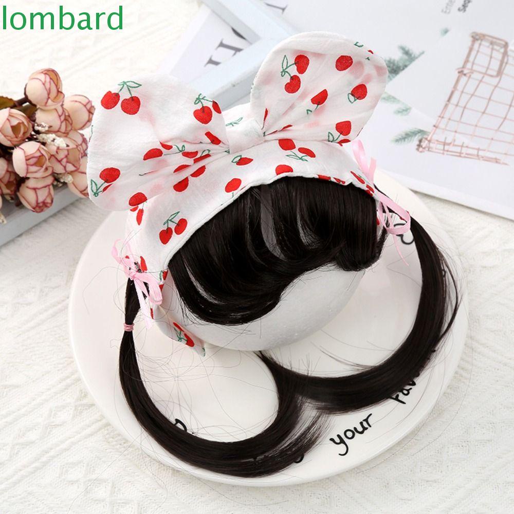 LOMBARD Băng Đô Đính Tóc Giả Bằng Sợi Tổng Hợp Tự Nhiên Dễ Thương Dành Cho Trẻ Sơ Sinh