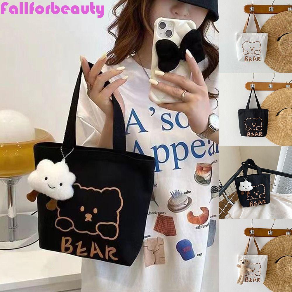 FALLFORBEAUTY Túi vải Cỡ Lớn Phong Cách Hàn Quốc Đơn Giản Cho Mẹ Bỉm Sữa