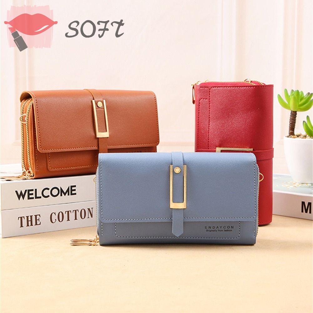 SOFTNESS Túi Đeo Chéo Vai Bằng Da PU Đa Chức Năng Thời Trang Sành Điệu Cho Nữ