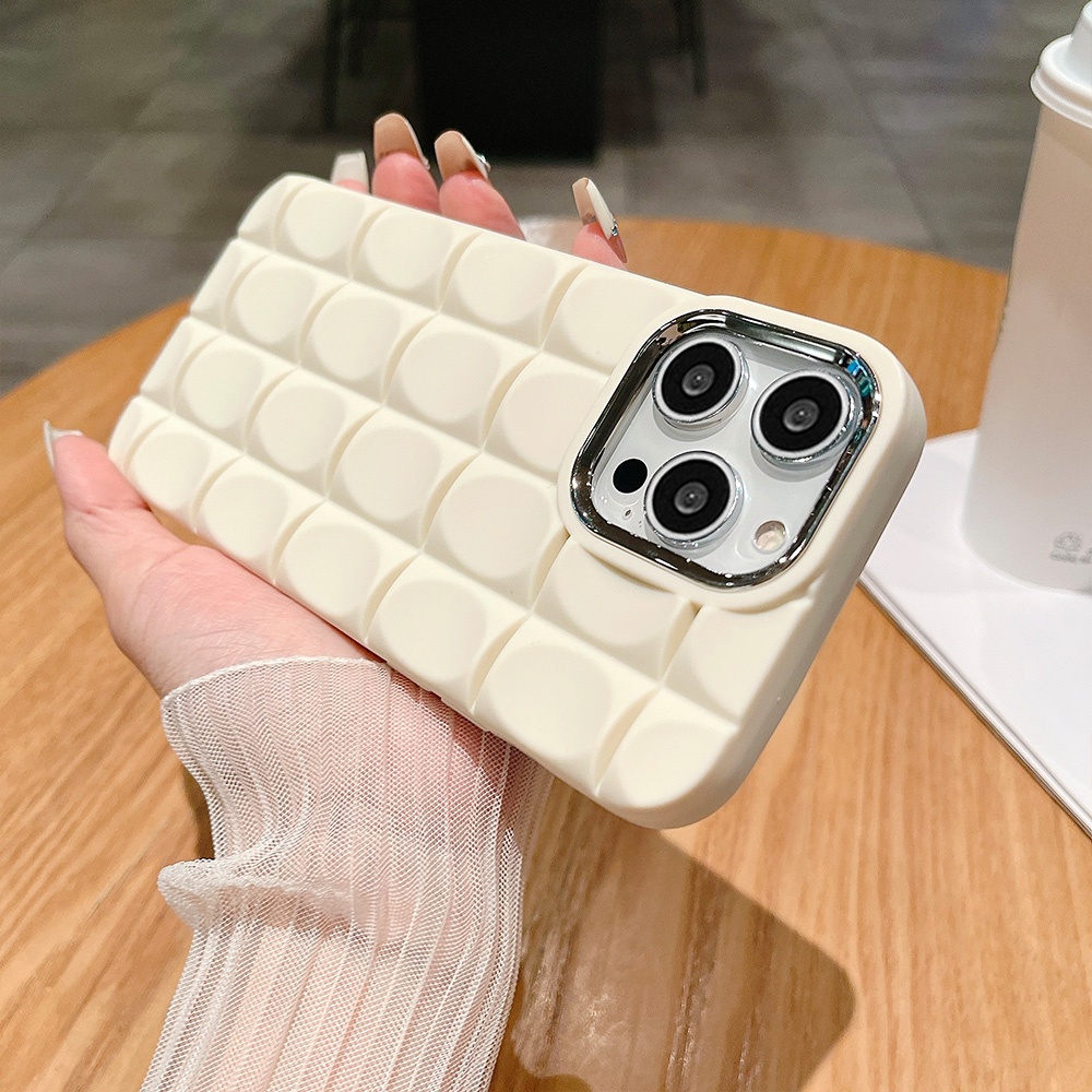 Ốp Điện Thoại TPU Dẻo Họa Tiết Kẻ Sọc 3D Màu Trơn Sang Trọng Chống Sốc Cho IPhone 11 12 13 14 Pro Max