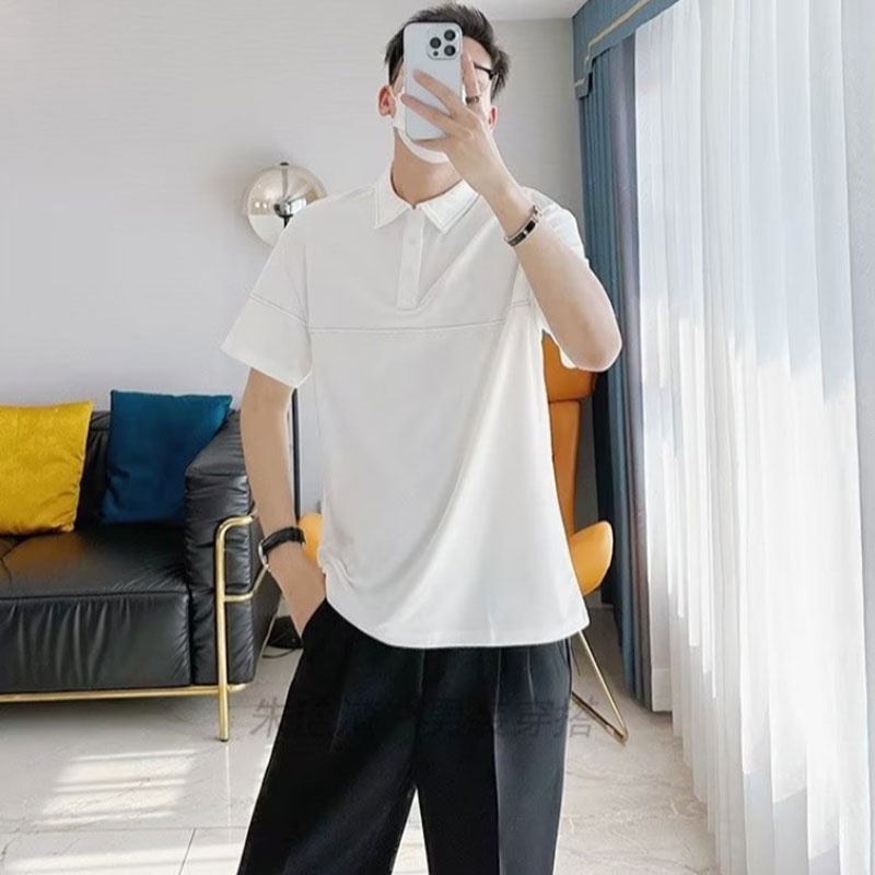 Áo polo Ngắn Tay Màu Trơn Thời Trang Mùa Hè Cho Nam
