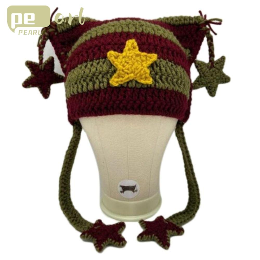 PEARLVN Mũ Len Tai Mèo Y2K Làm Thủ Công Cho Tuổi Teen