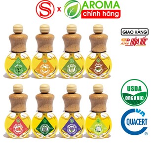 Tinh dầu AROMA tự khuếch tán thơm phòng, chai tròn có kẹp treo, nhiều mùi tự chọn 8ml