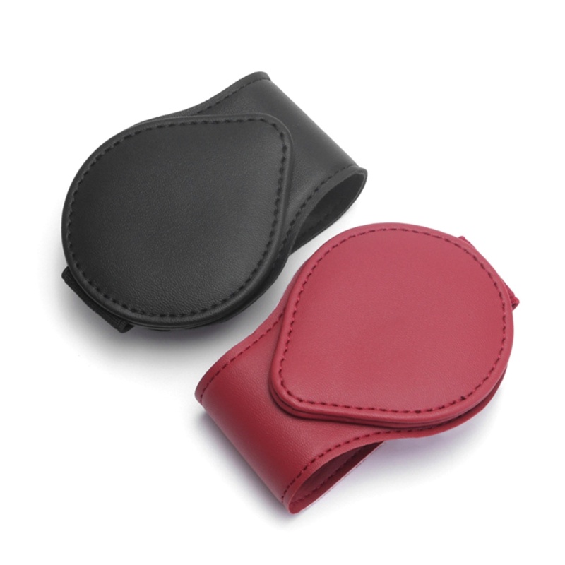 Kẹp Giữ Mắt Kính Bằng Da Có Nam Châm Hít Gắn Tấm Che Nắng Cho Xe Hơi Xe Tải