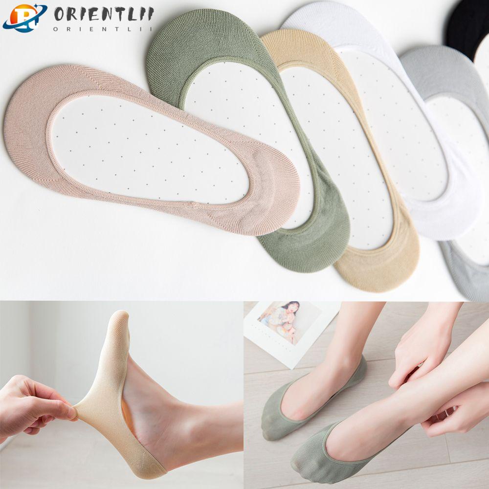 ORIENTLII Vớ Thuyền Bằng Silicone Siêu Mỏng Thấm Hút Mồ Hôi Chống Trượt Dành Cho Nữ