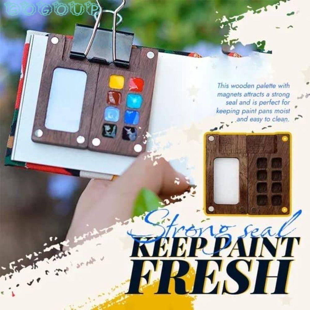 GOGOUP Khay Đựng Màu Vẽ Tranh Bằng Gỗ Handmade Siêu Bền Tiện Dụng Khi Đi Du Lịch