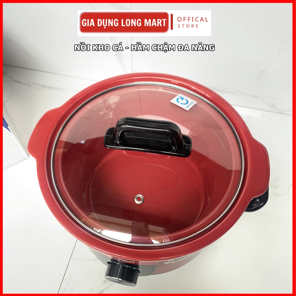 Nồi Kho Cá, Hầm Cháo Chậm Đa Năng RAIKA 2.5L Hàng Bảo Hành Chính Hãng 12 Tháng