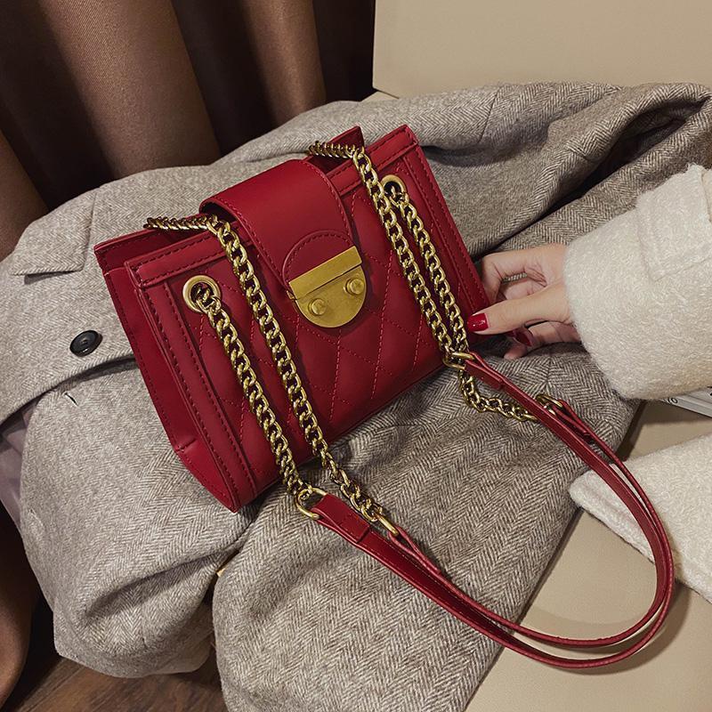 Túi Xách Đeo Vai Màu Đỏ Kích Cỡ Lớn Thời Trang Dành Cho Nữ