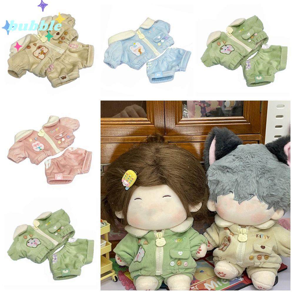 BUBBLE Áo Khoác Cotton Cổ Bẻ Thay Thế Cho Búp Bê 20CM