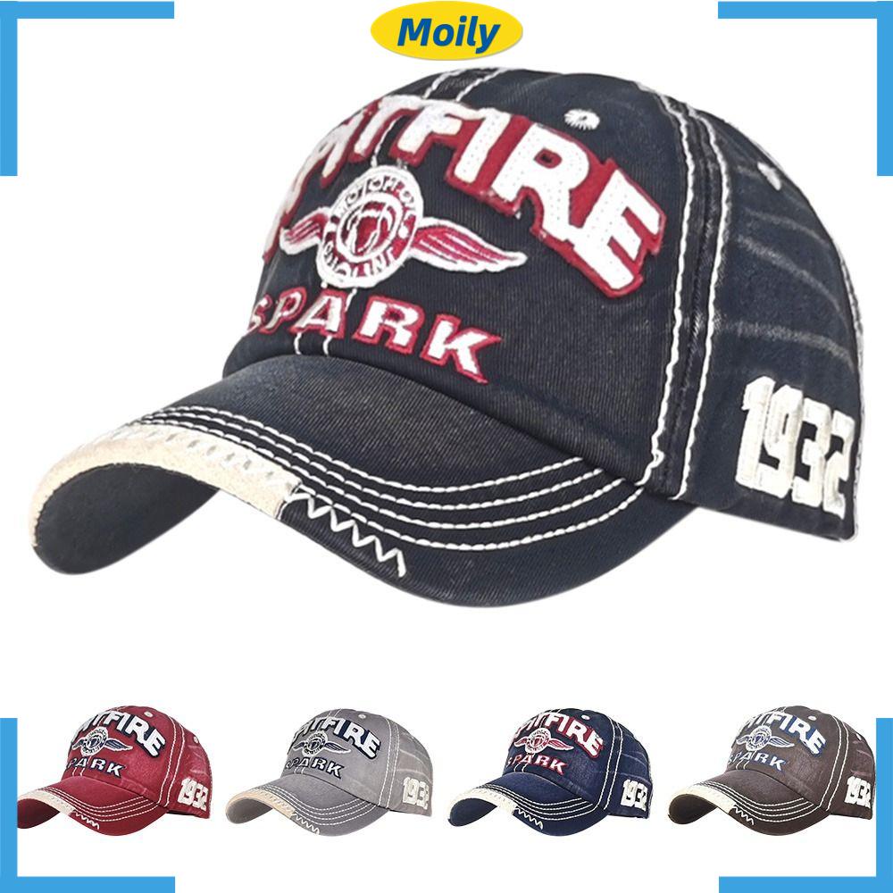 MOILYVN Mũ Lưỡi Trai Thêu Chữ Phong Cách Vintage