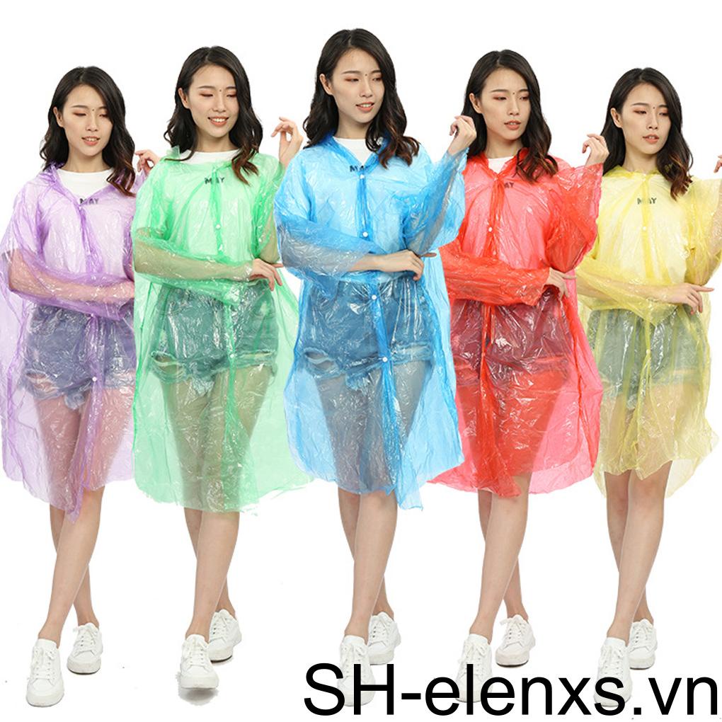 Bộ 10 Áo Mưa Có Mũ Trùm Tiện Dụng Cho Nam Và Nữ