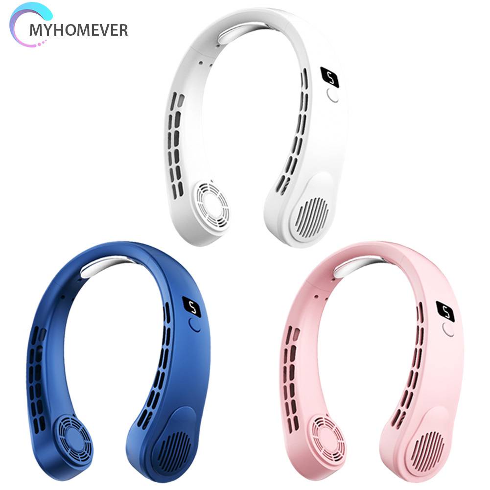 Quạt Làm Mát Đeo Cổ Nhanh Chóng Màn Hình Kỹ Thuật Số Di Động Cho Nam Và Nữ