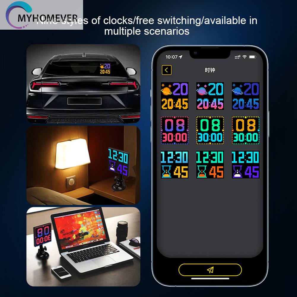 Màn Hình LED Hiển Thị Màu Sắc Vui Nhộn Cho Cửa Sổ Xe Hơi