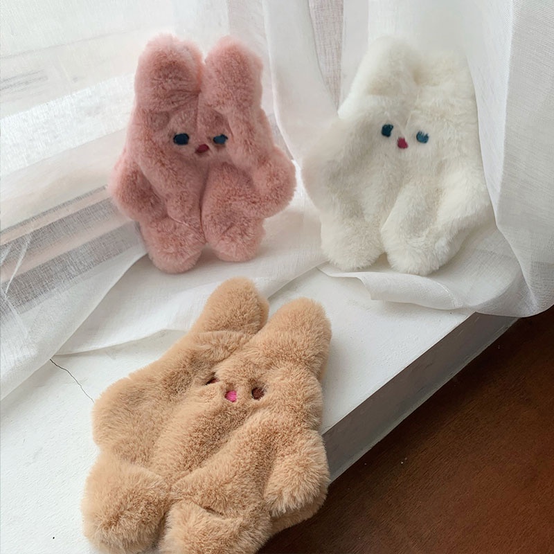 Ví Đựng Tiền Xu Hình Chú Thỏ Bông Đáng Yêu Phối Khóa Kéo Cho Nữ