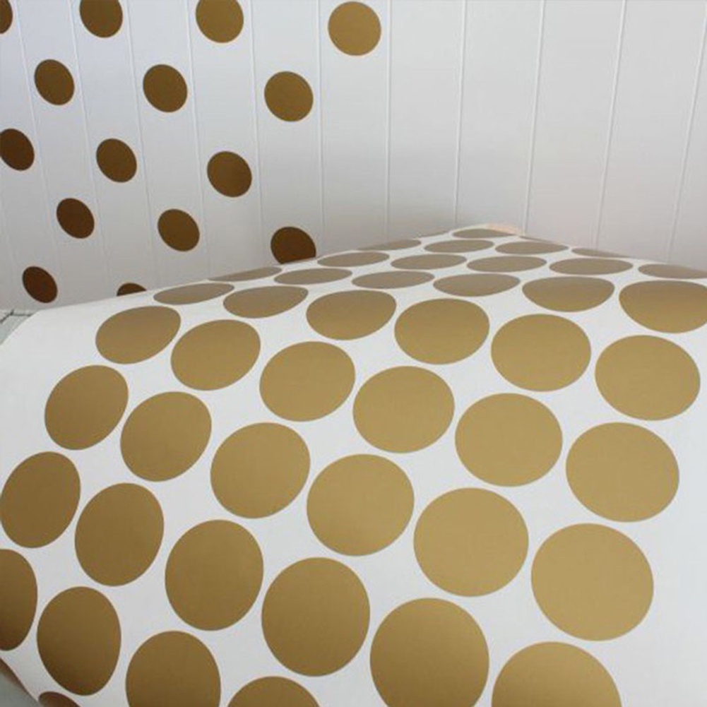 Set 52 Miếng Dán Tường Hình Tròn Họa Tiết Chấm Bi Trang Trí Phòng Trẻ Em DIY