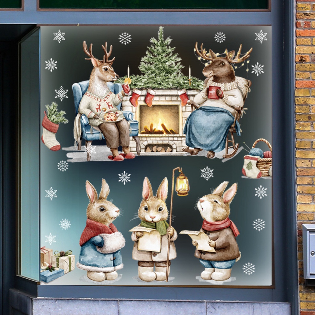 (Bất Ngờ) Hình Dán Trang Trí Cửa Kính Chống Nước Chống Rách Có Thể Tái Sử Dụng