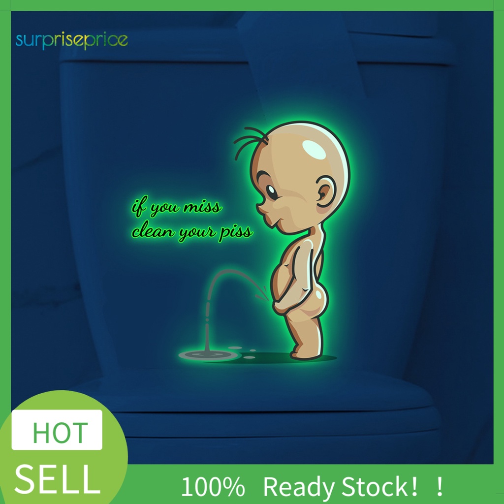 Miếng Dán Trang Trí Toilet In Chữ Dạ Quang Tự Dính Chống Thấm Nước Tiện Dụng