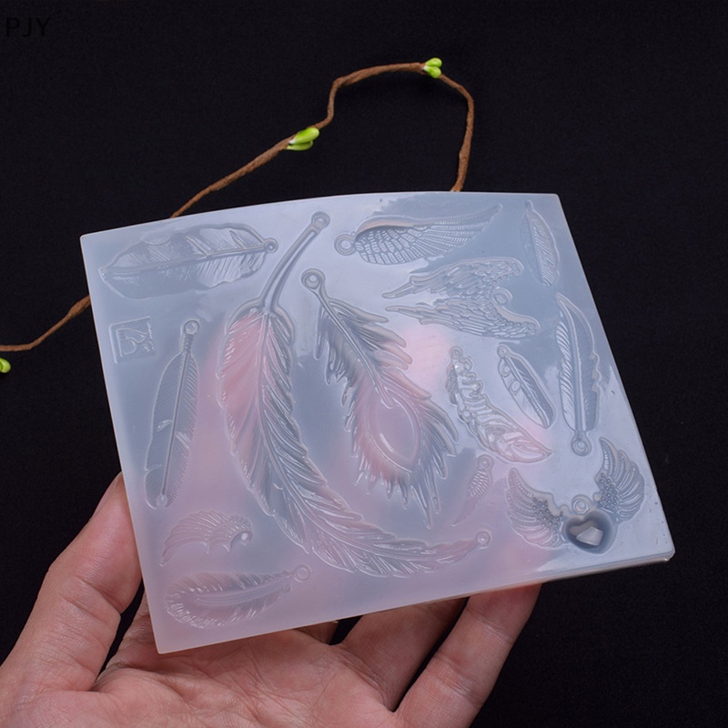 Khuôn Silicone Làm Mặt Dây Chuyền Hình Lông Vũ DIY