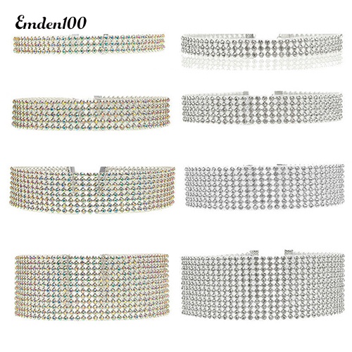 [EMDEN] Vòng Cổ Choker Ngắn Đính Kim Cương Giả Lấp Lánh Thời Trang Cho Nữ