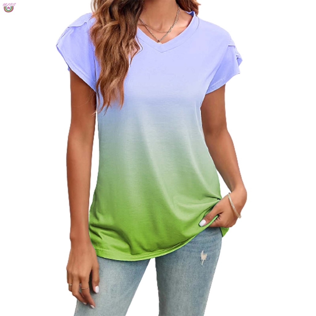 Áo Kiểu Mềm Mại Tay Cánh Hoa Thời Trang Mùa Hè Cho Nữ