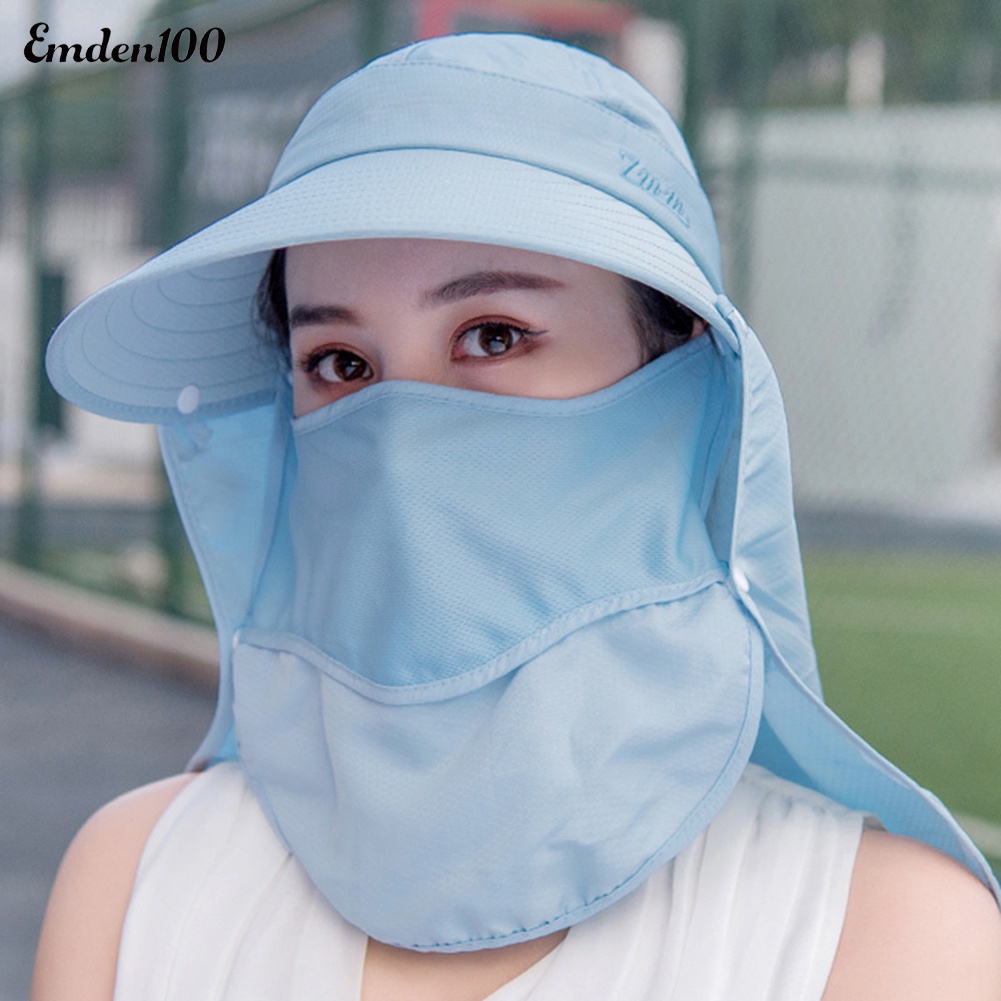 Nón Rộng Vành Chống Tia UV Thoáng Khí Che Phủ Cổ Có Thể Tháo Rời Cho Nữ