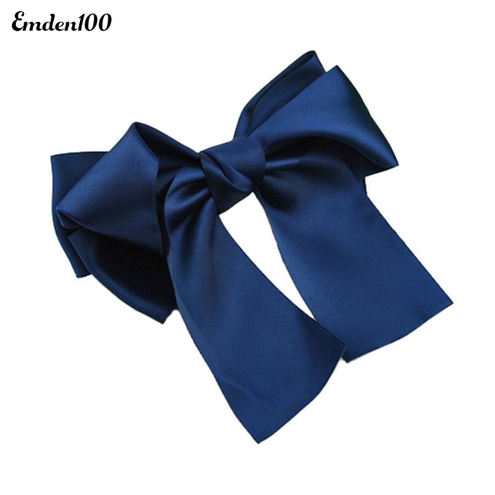 Kẹp Tóc Nơ Ruy Băng Satin Thời Trang Hàn Quốc Cho Nữ Giá Đỡ