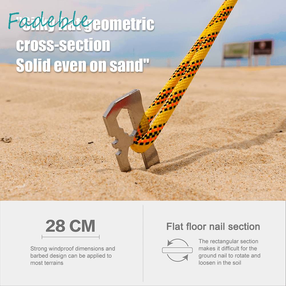 Set 6 Cọc Dựng Lều Bằng Thép Không Gỉ 28cm