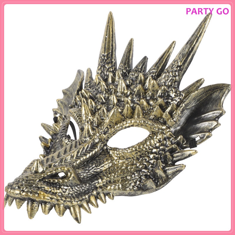 Mặt Nạ Nửa Mặt Hóa Trang Halloween Hình Rồng 3D