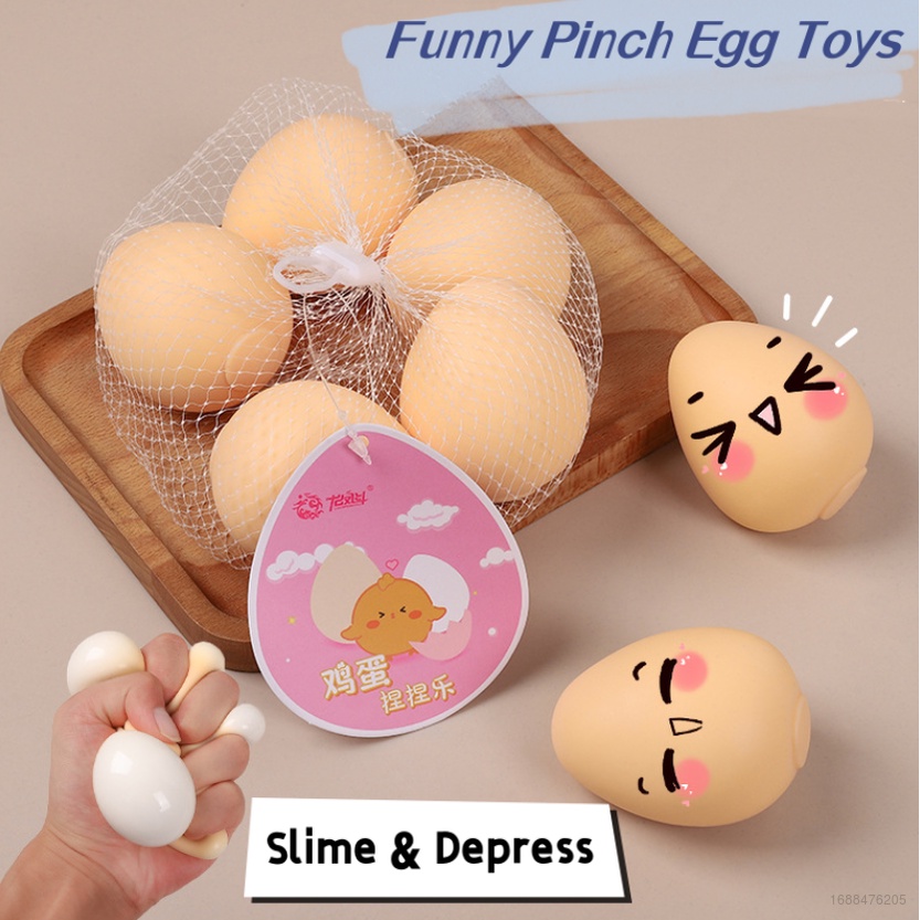 2 Đồ Chơi Nắn Bóp Đàn Hồi Giảm Stress Hình Quả Trứng