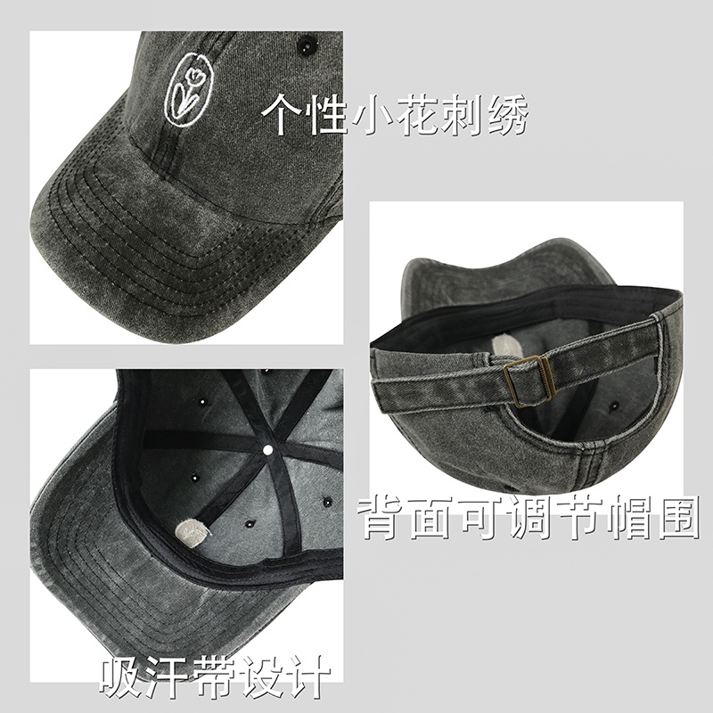 Mũ Lưỡi Trai Thêu Hoa Phong Cách Đường Phố Mới Cho Nam Nữ