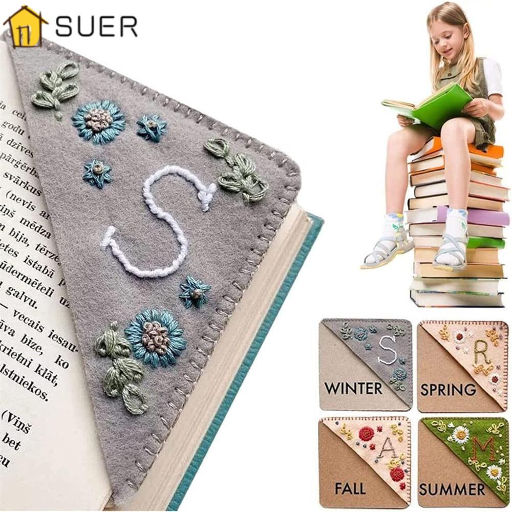SUENIN Thẻ Đánh Dấu Trang Sách Bằng Vải Nỉ Thêu Tay Sáng Tạo