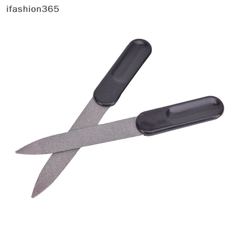 Set 5 Cây Dũa Móng Hai Mặt Bằng Kim Loại Tay Cầm Nhựa DIY Thời Trang ifashion365
