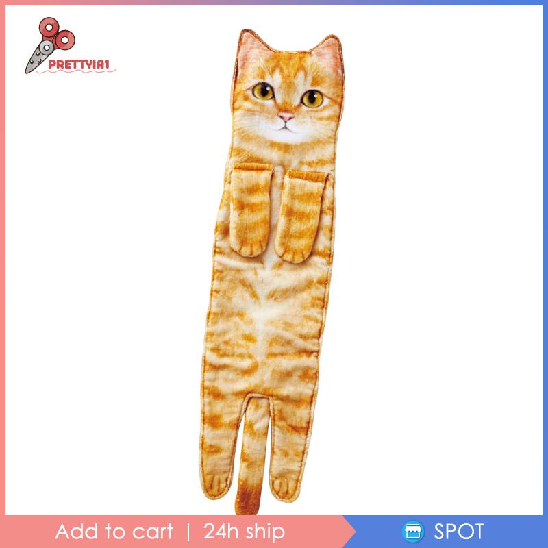 Khăn Lau Tay Mềm Mại Thấm Hút Tốt In Hình Mèo Dễ Thương